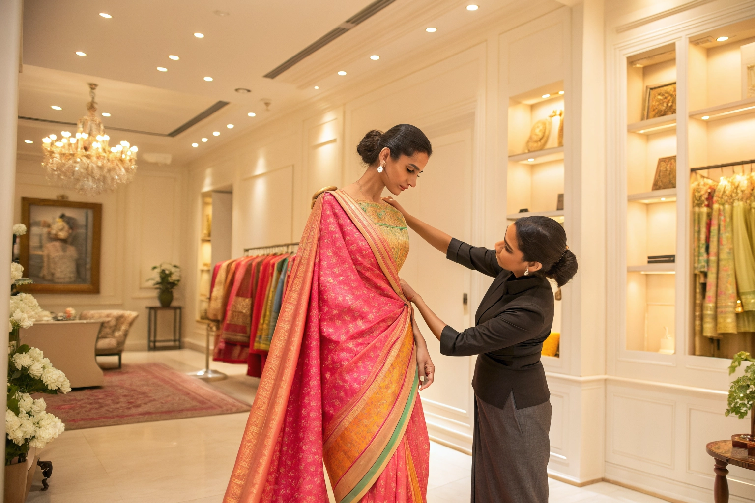Professional saree draping service showcase